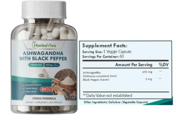 Ashwagandha black pepper supplement